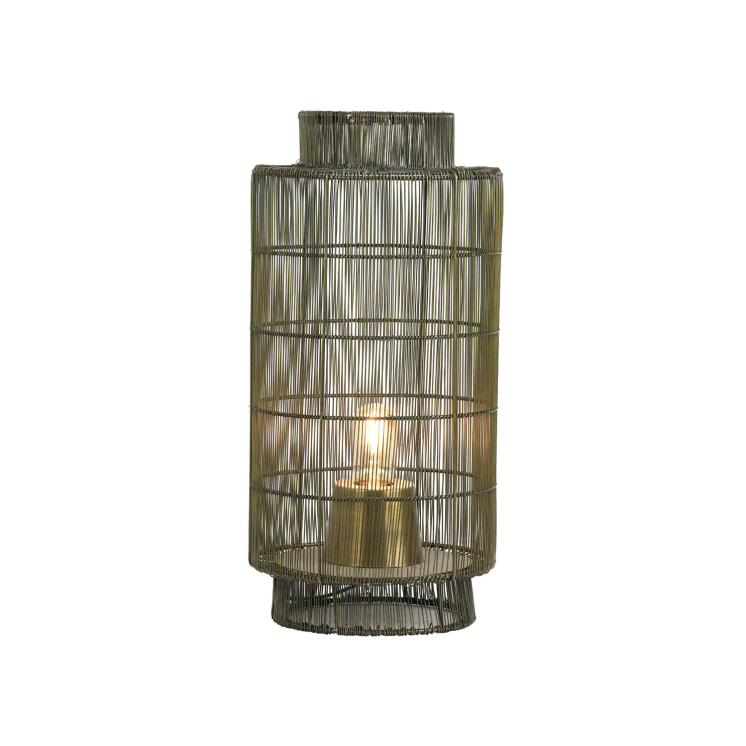 Tischleuchte Lampe Laterne GRUARO von Light & Living Ø24x52 cm Antik Bronze