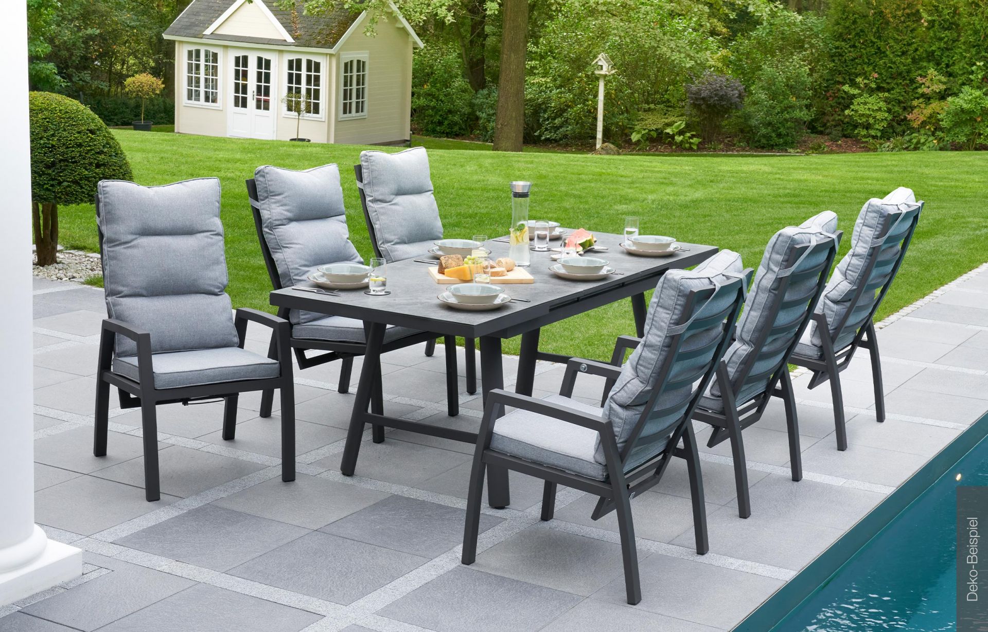 Dining Positionsstuhl Burundi Verstellsessel Gartenstuhl Esstischstuhl anthrazit