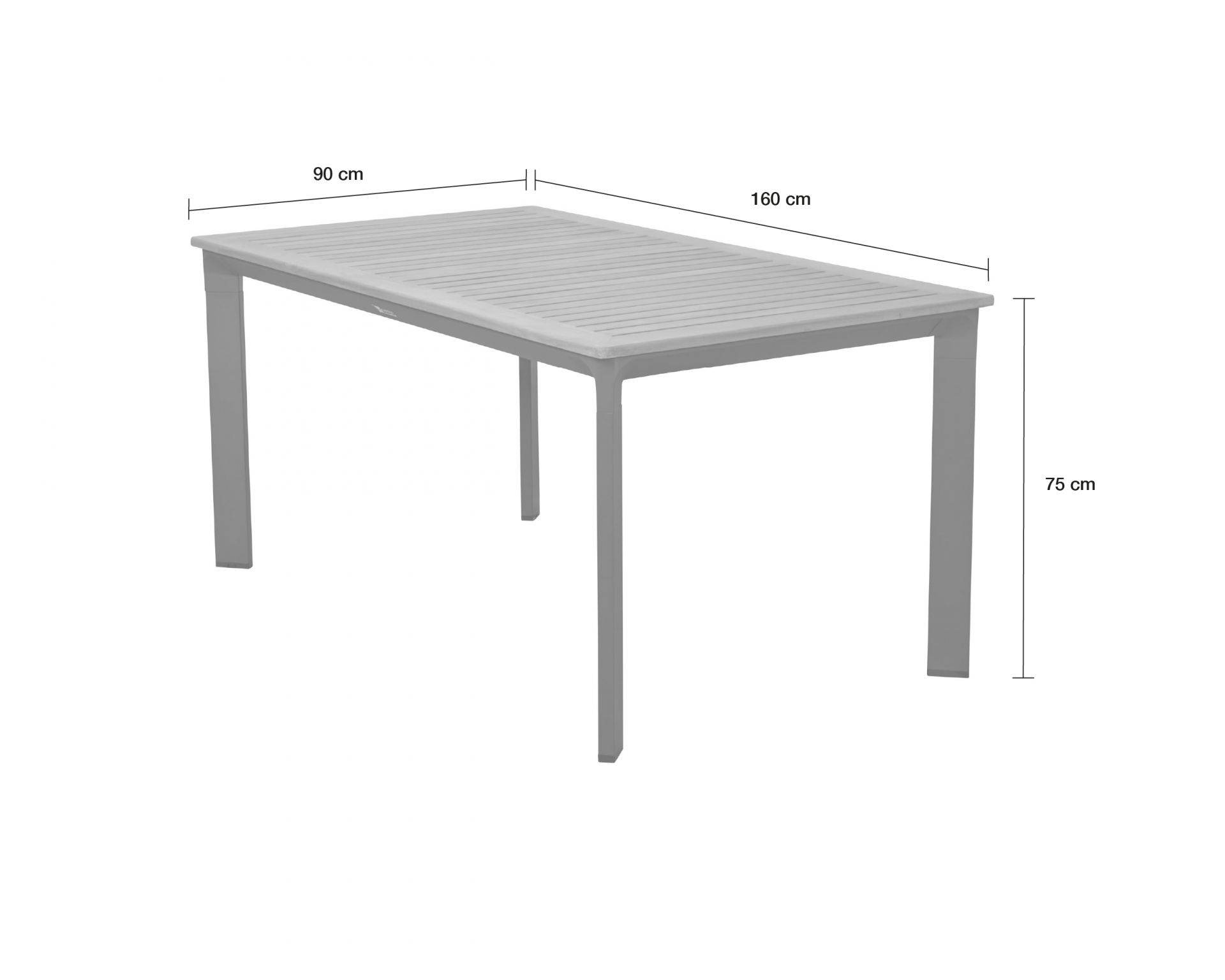 Gartentisch New Jersey Esstisch Terassentisch anthrazit/Teak 160 x 90 cm