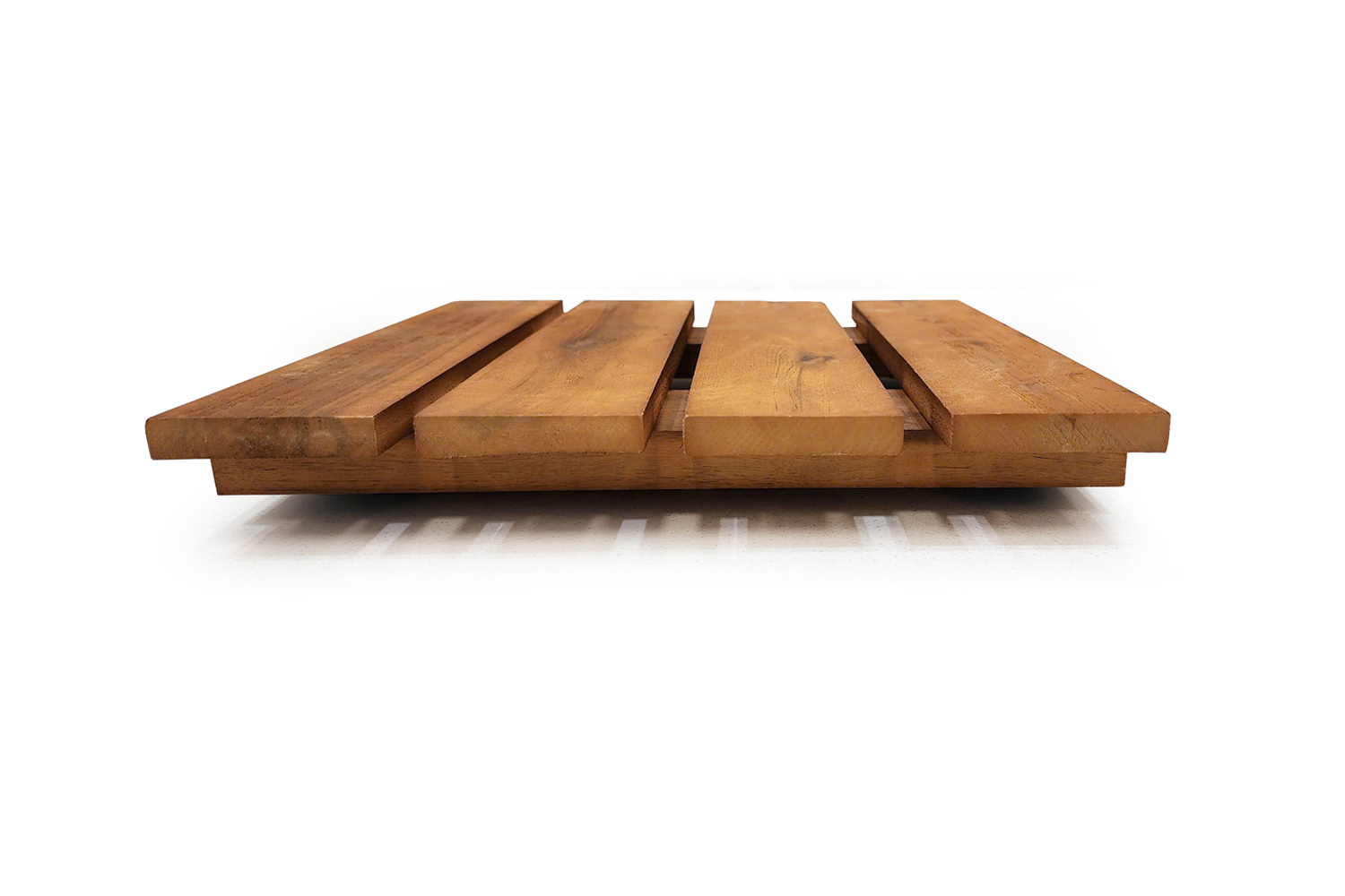 Pflanzenroller Blumenroller mit versteckten Rollen Akazienholz 40x40 cm