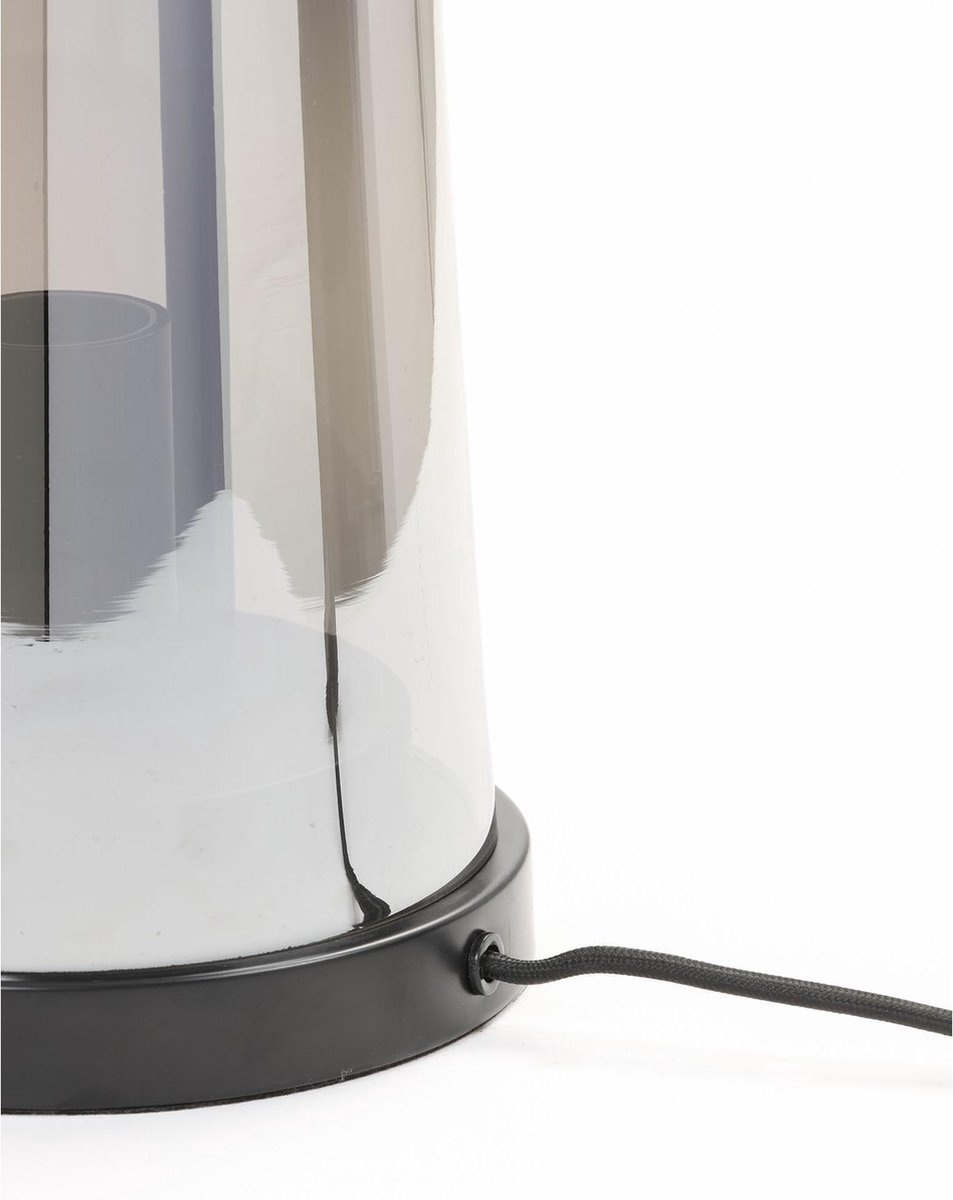 Tischleuchte von Light & Living AMANDO Lampe Ø23 x 53 cm Rauchglas grau