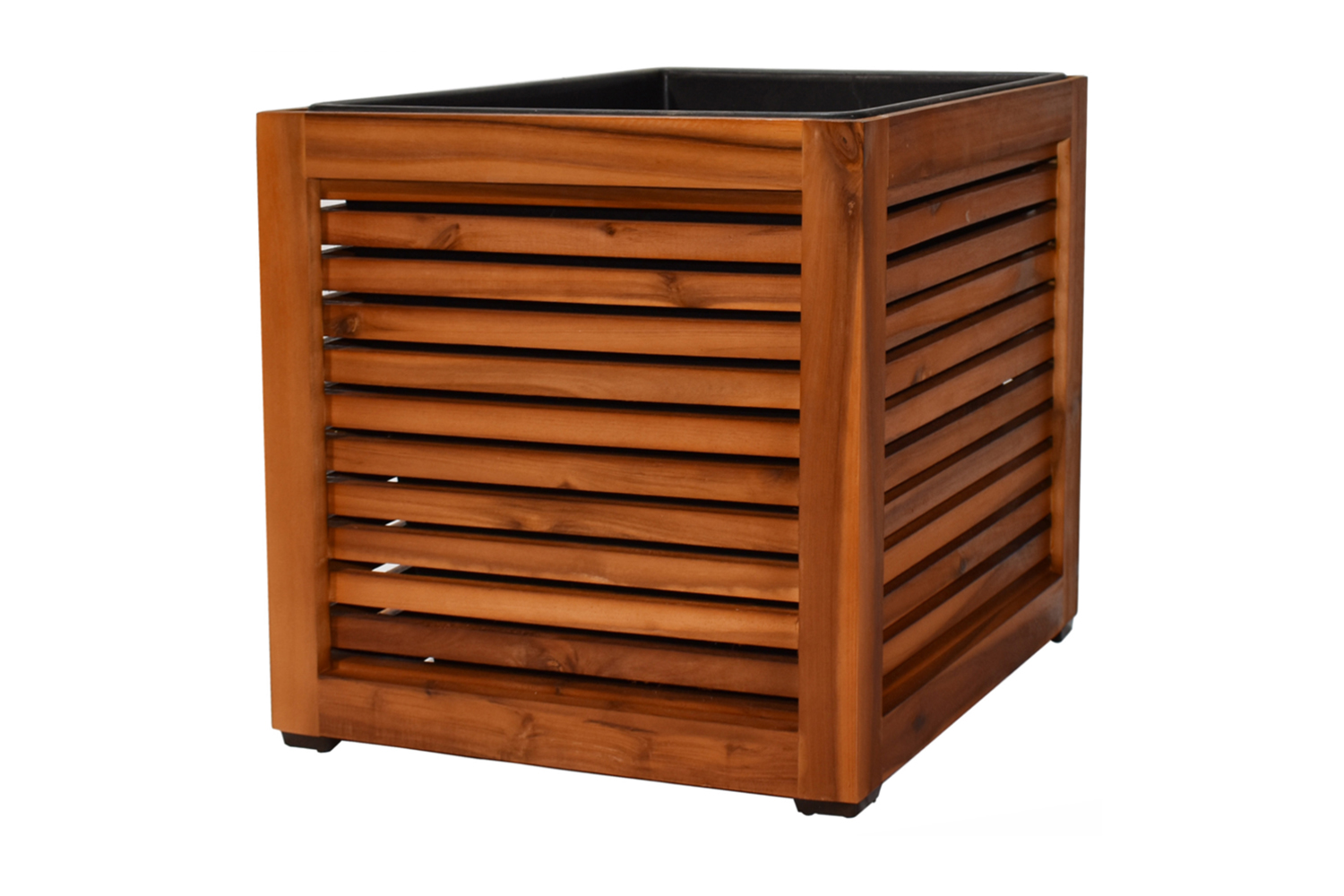 Pflanzgefäß Colorado 3 Pflanzkasten Blumenkasten mit Streben Akazienholz 44,5 x 40,5 cm