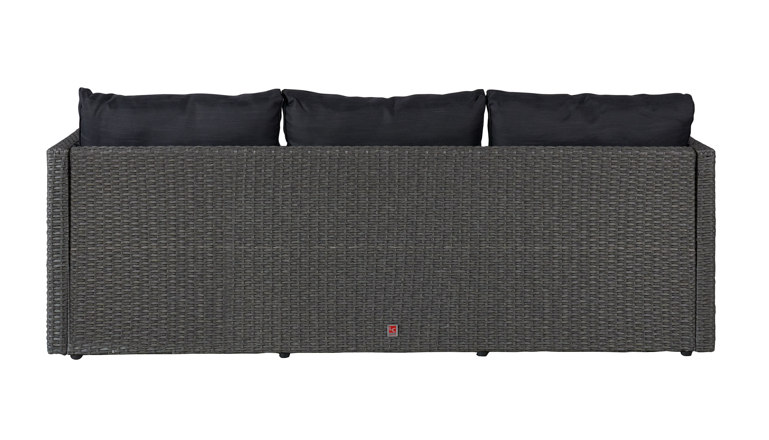 Gartenlounge Ecksofa Balkonset Manila Gartenset mit Tisch + Hocker grau-mix