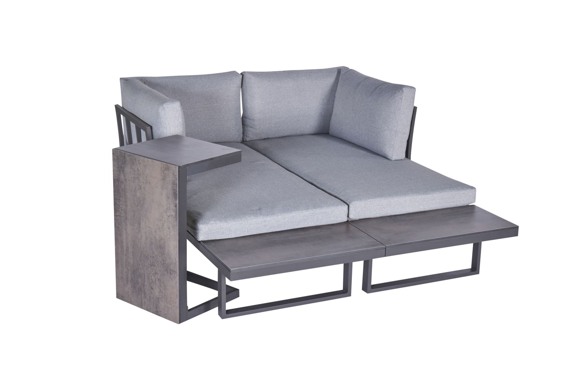 Gartenlounge Loungeset Ecksofa Balkonset Nairobi 3tlg. Aluminium/HPL anthrazit