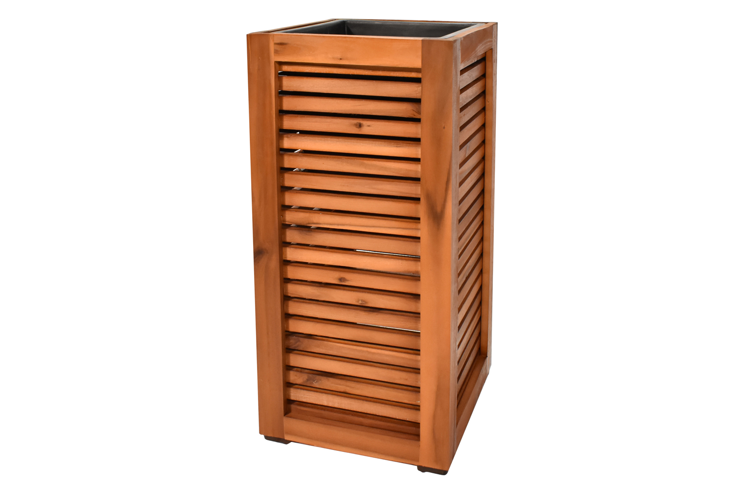 Pflanzgefäß Colorado 3 Pflanzkasten Blumenkasten mit Streben Akazienholz 28x62 cm mit Einsatz