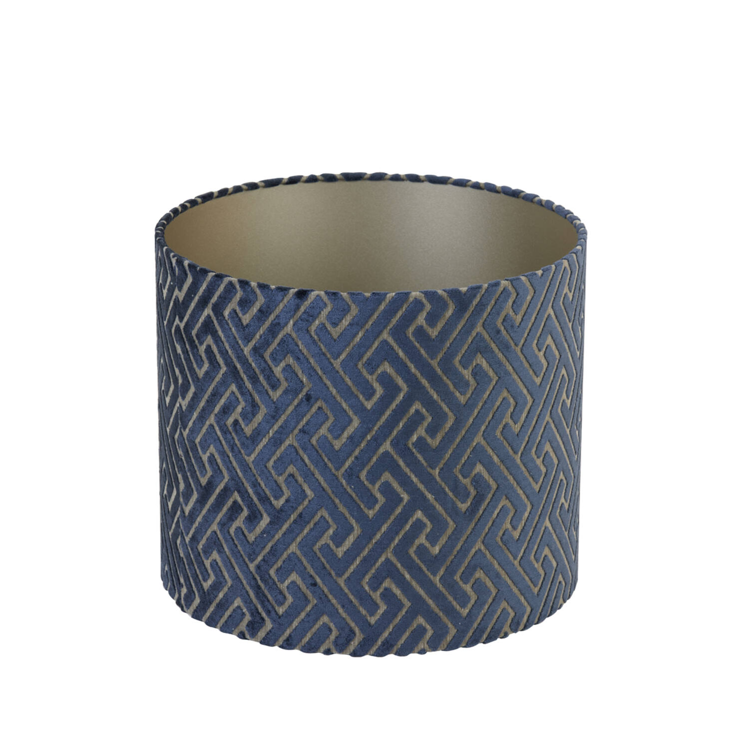 Lampenschirm Zylinder MAZE von Light & Living dunkelblau-taupe Ø35x30 cm