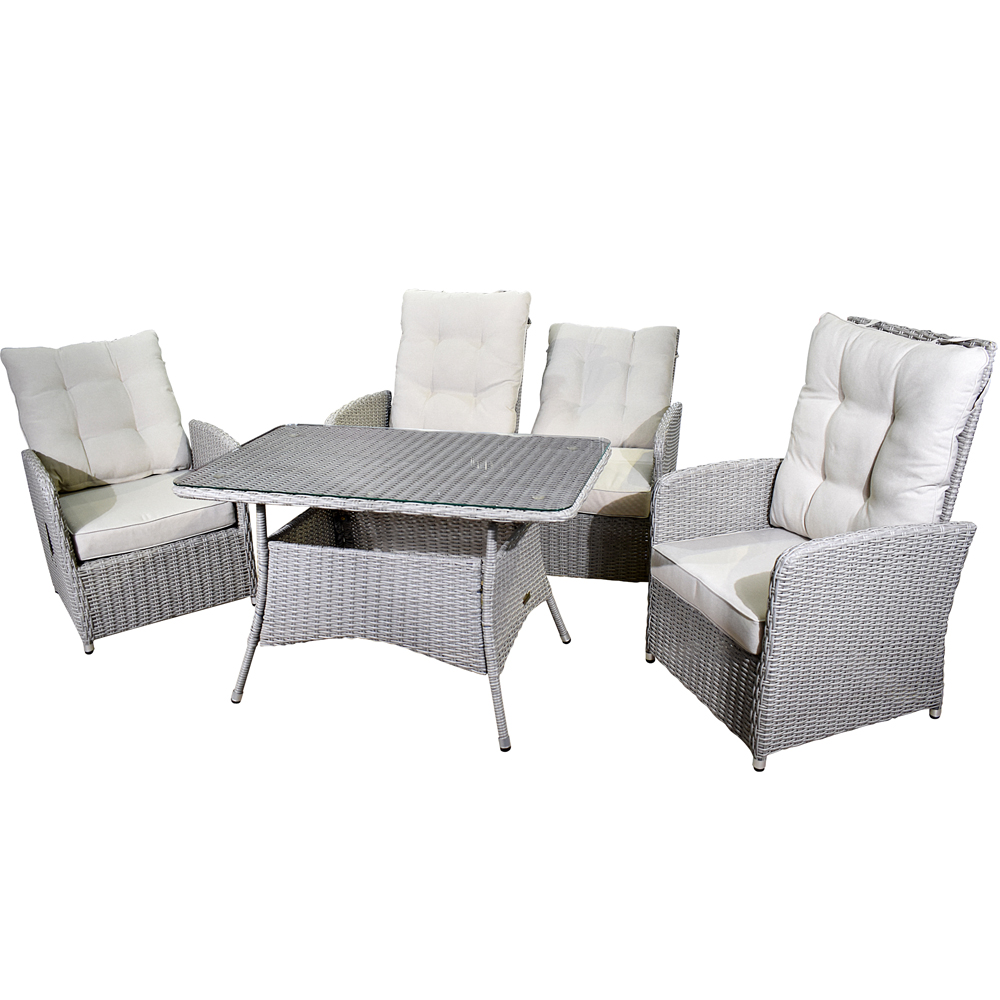 Lounge Set 4-tlg. Dayton Garten Sitzgruppe mit Tisch Loungegarnitur Hell