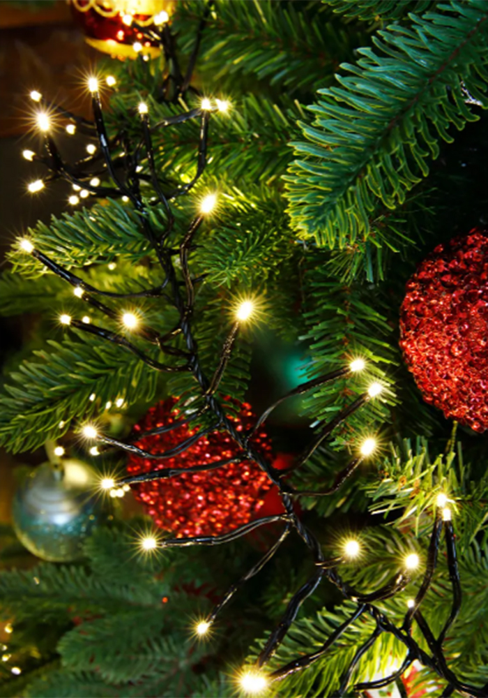 Cluster Lichterkette Weihnachtsbeleuchtung Lumineo Compact 936 LED-Leuchten klassisch weiß 12m