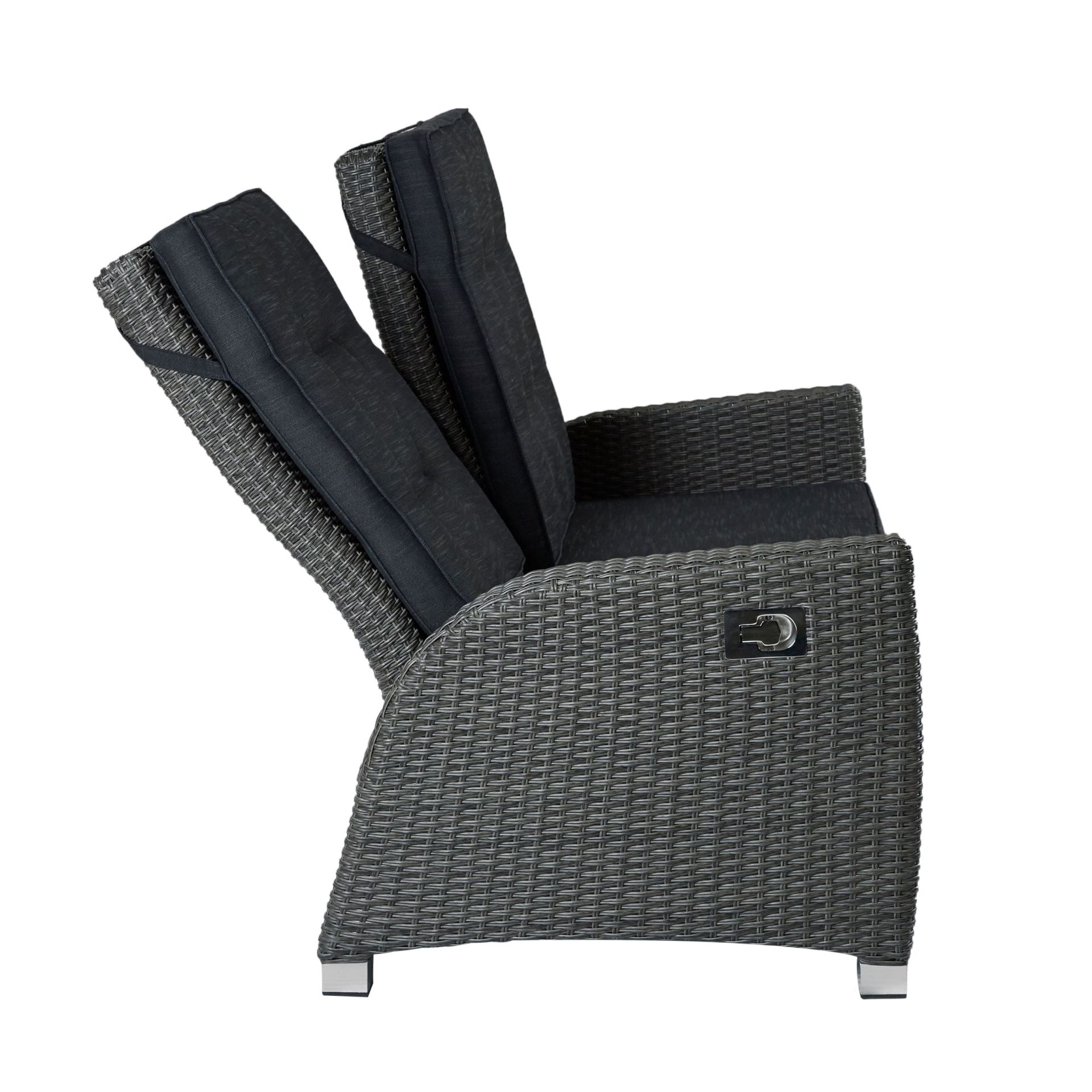 Living 2er Sofa Kansas Relaxsofa Garten Couch Zweisitzer grau-mix
