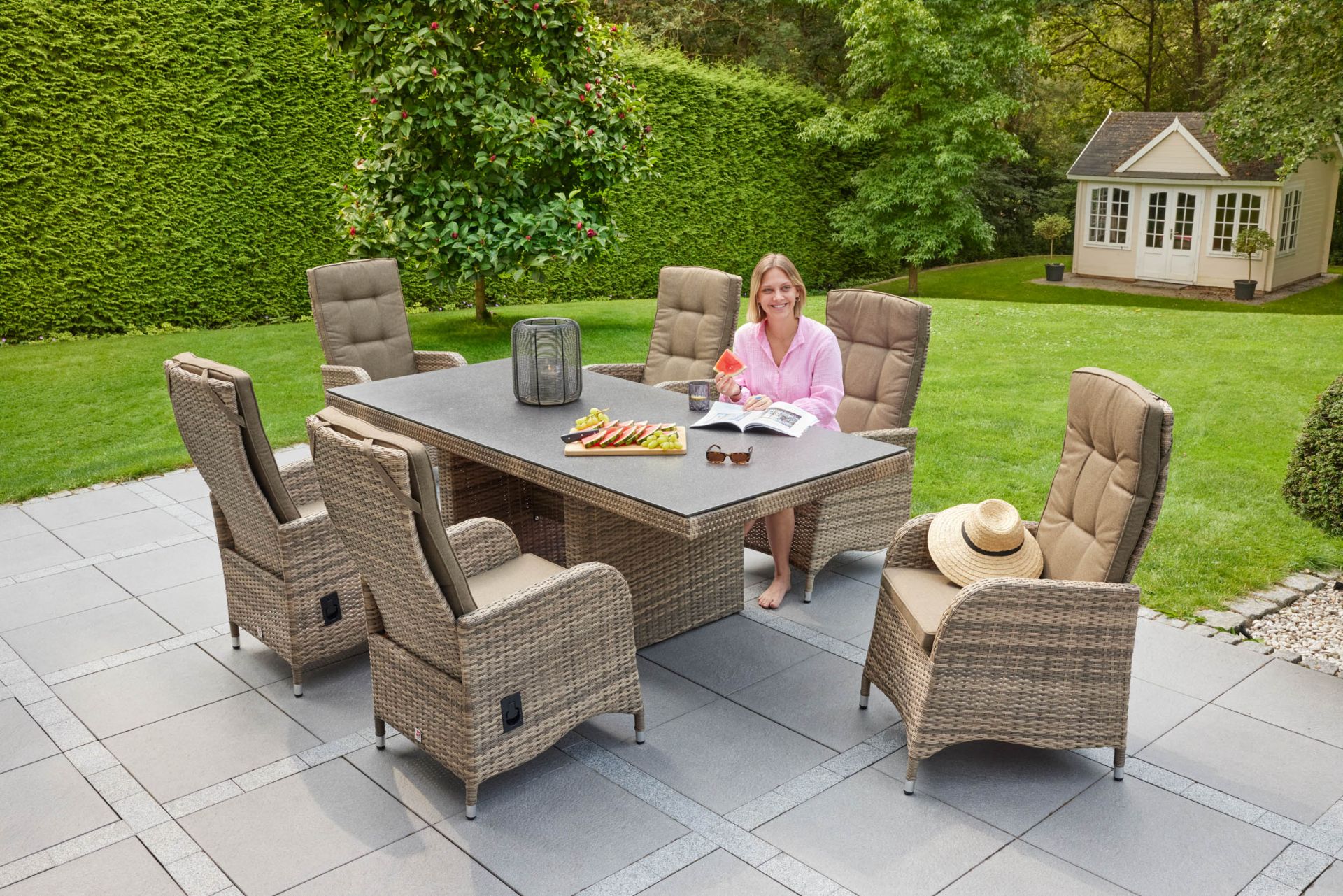 Dining Positionsstuhl Topeka Verstellsessel Gartenstuhl Esstischstuhl natur