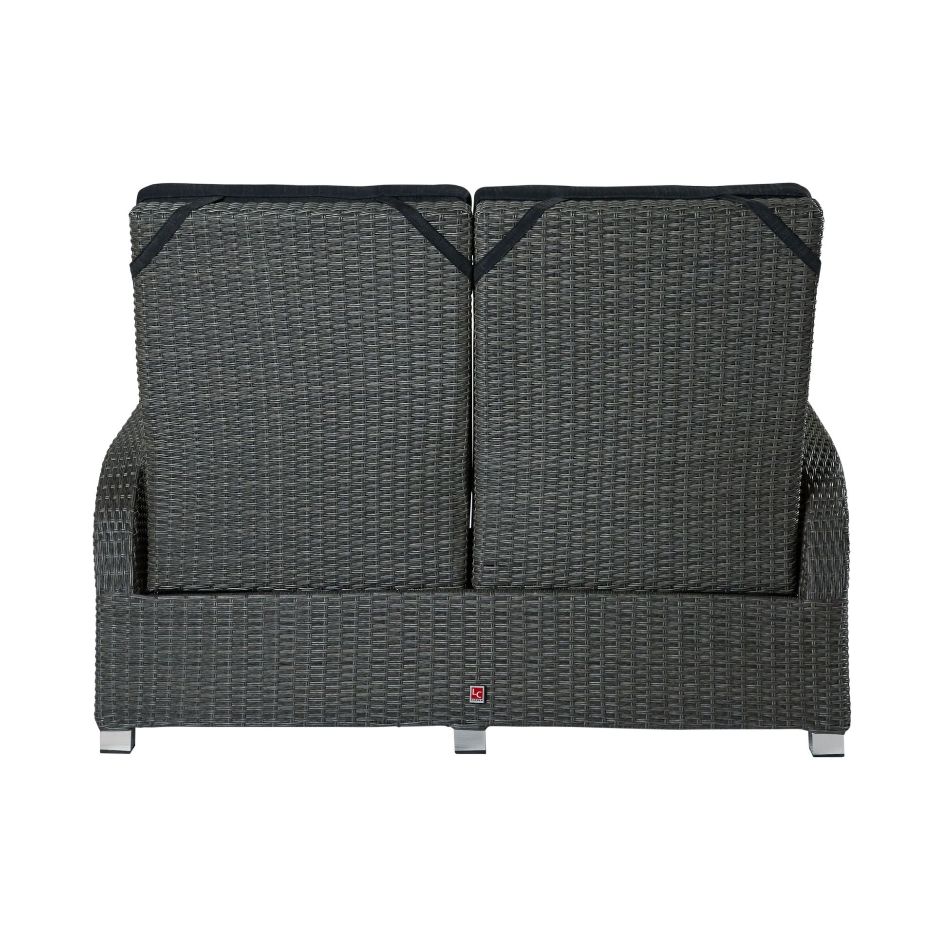 Living 2er Sofa Kansas Relaxsofa Garten Couch Zweisitzer grau-mix