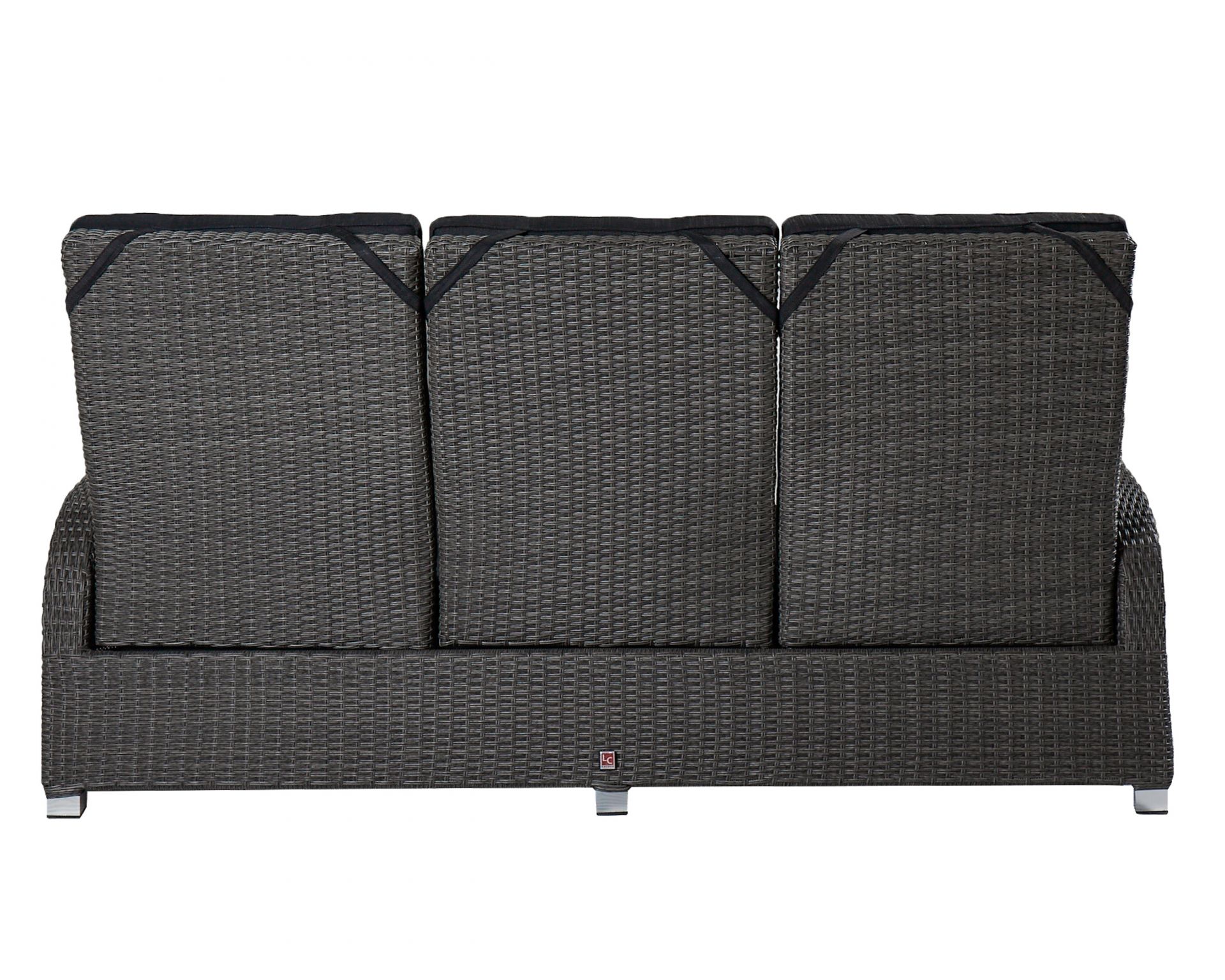Relaxsofa Kansas 3er Sofa Garten Couch Dreisitzer grau-mix