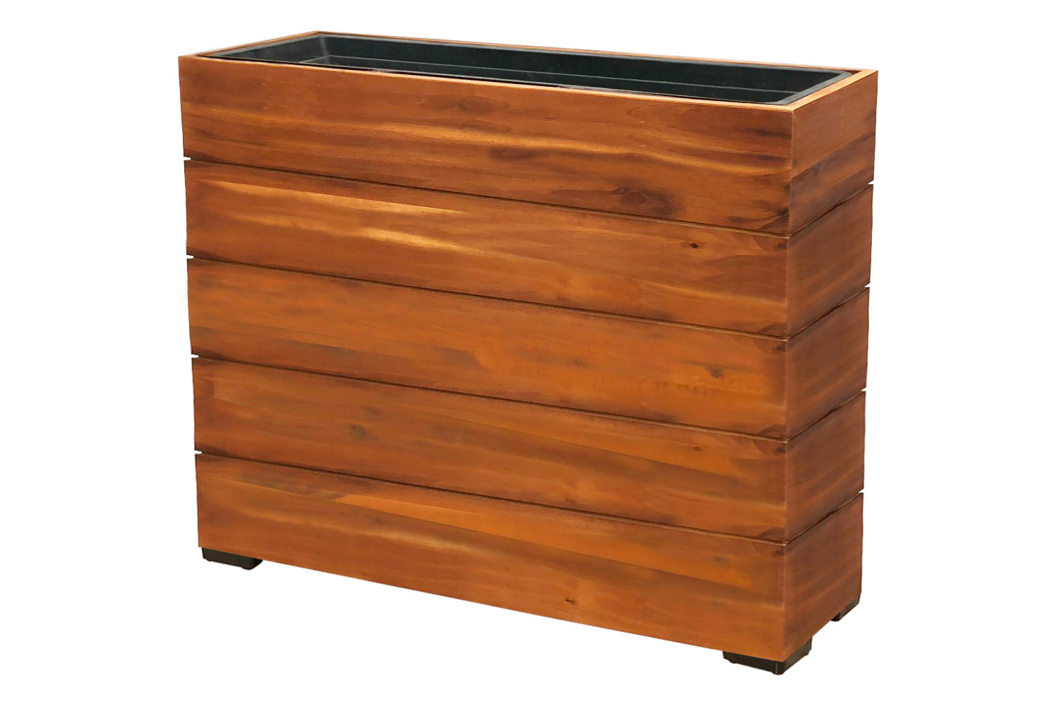 Pflanzgefäß Pflanzkasten Blumenkasten Akazienholz 83x21x62 cm mit Einsatz