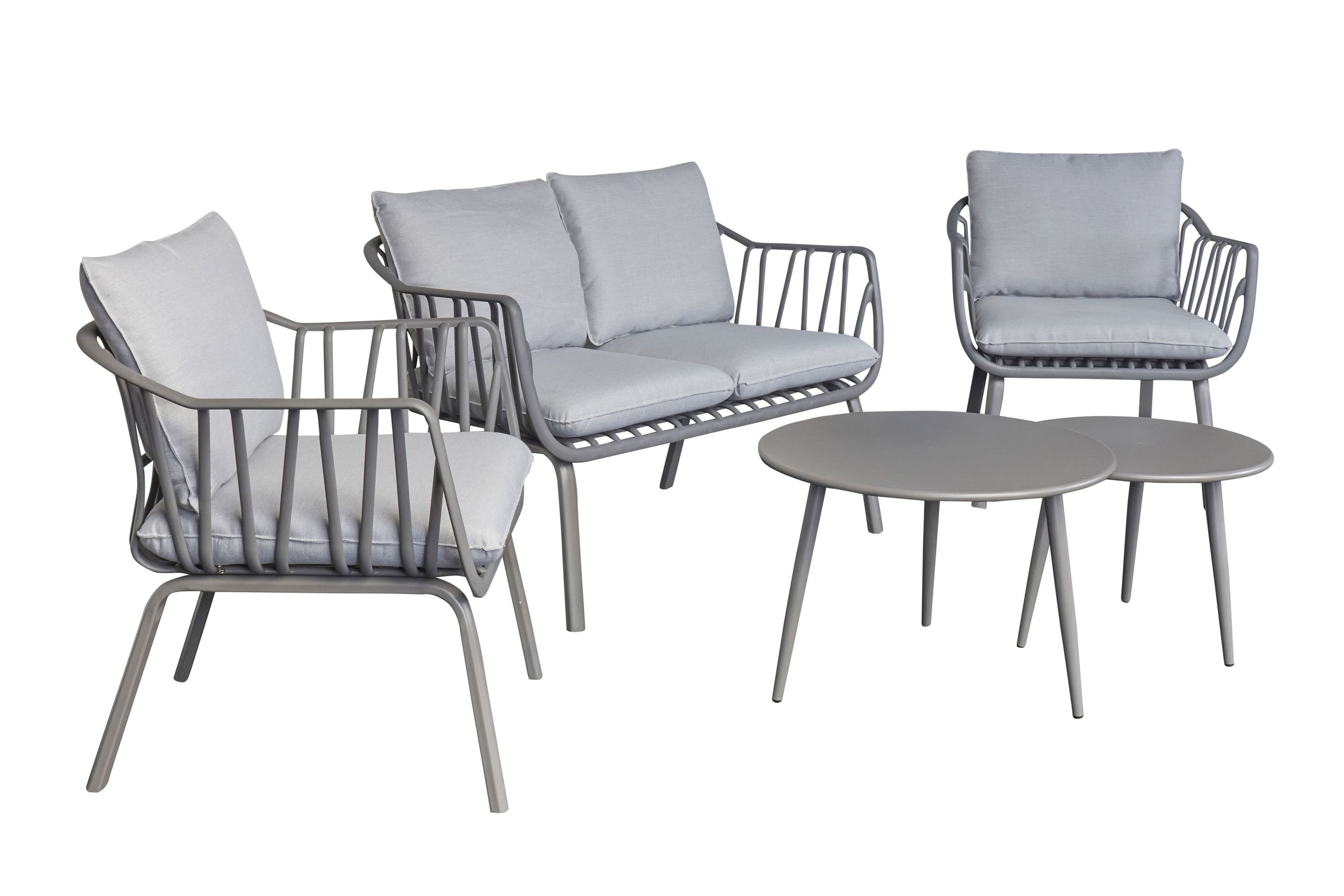 Lounge Set 4tlg. Moroni Loungemöbel Sitzgruppe Gartenlounge Loungeecke Grau