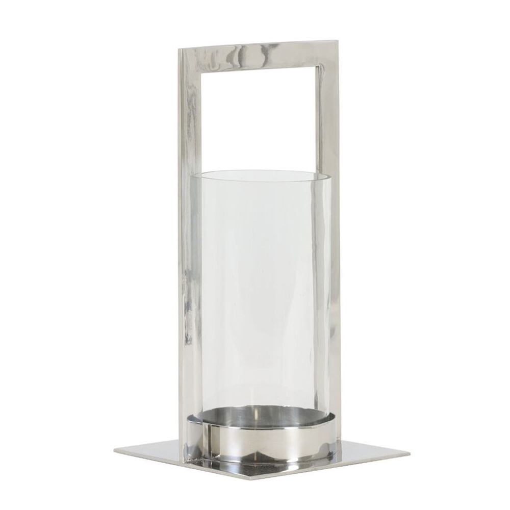 Laterne Windlicht mit Henkel JELCO von Light & Living Kerzenhalter 15x30 cm Nickel/Glas