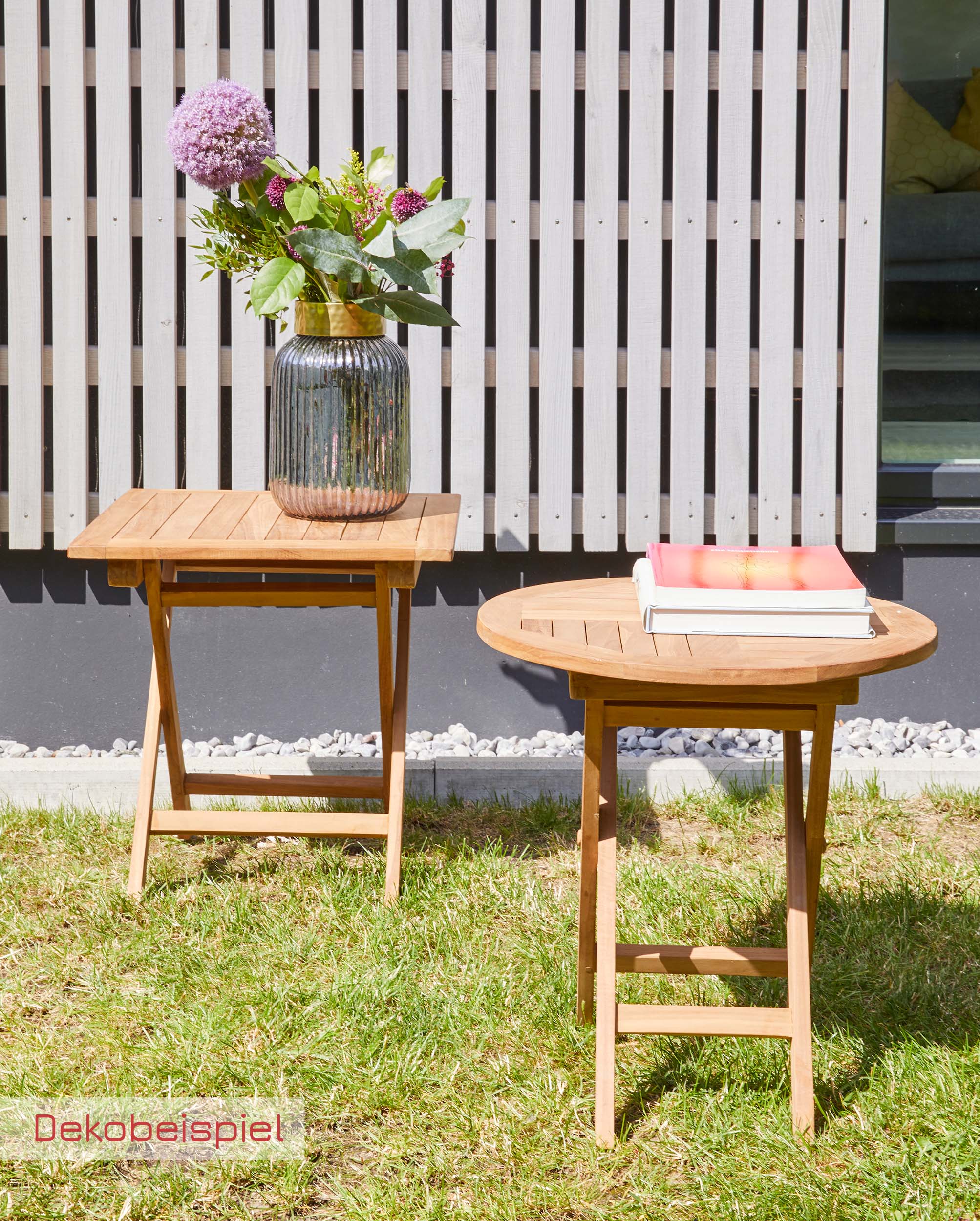 Klapptisch Ela Teak Beistelltisch quadratisch Gartenmöbel 50x50x50cm