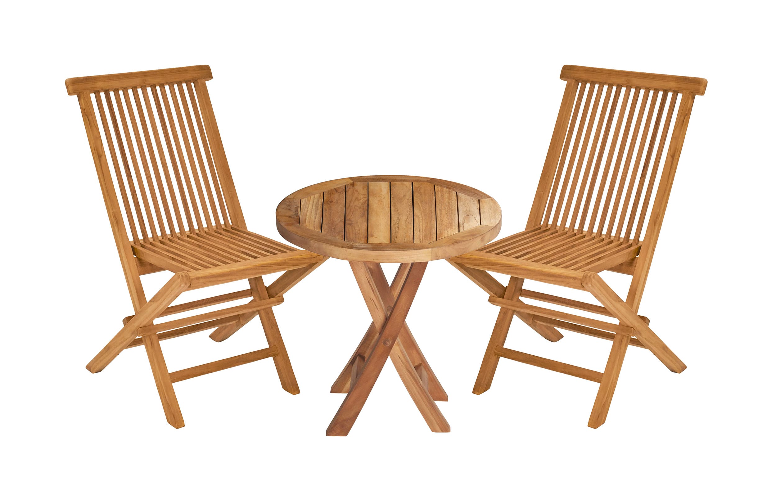Klapptisch Ela Teak Beistelltisch rund Gartenmöbel Ø50x50cm