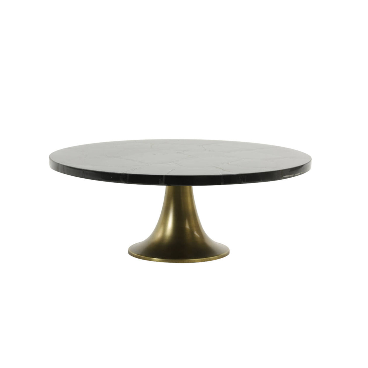 Schale auf Fuß LAYO von Light & Living Ø40x15 cm Servierplatte Schwarz+Antik Bronze