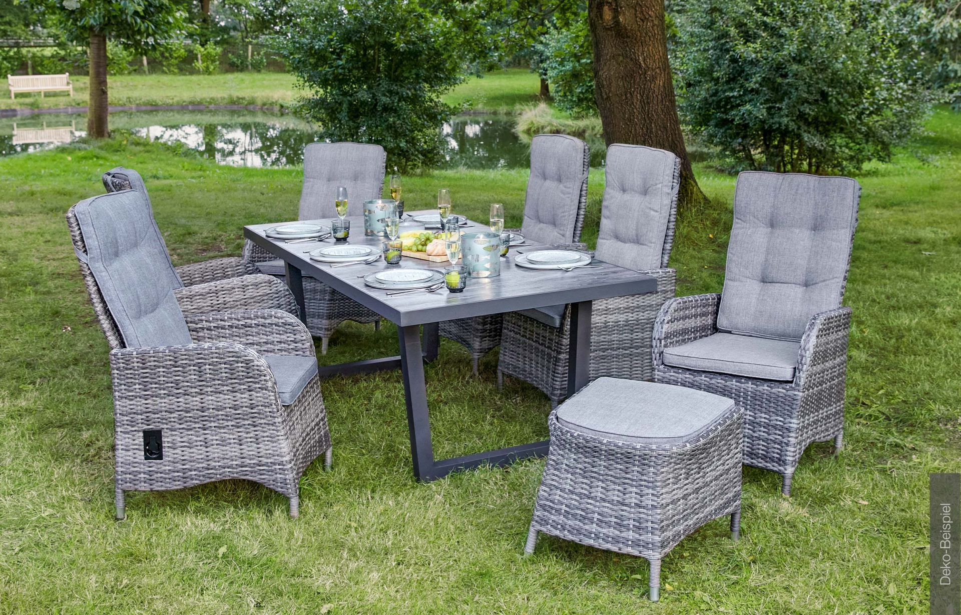 Dining Positionsstuhl Denver Verstellsessel Gartenstuhl Esstischstuhl omega grau