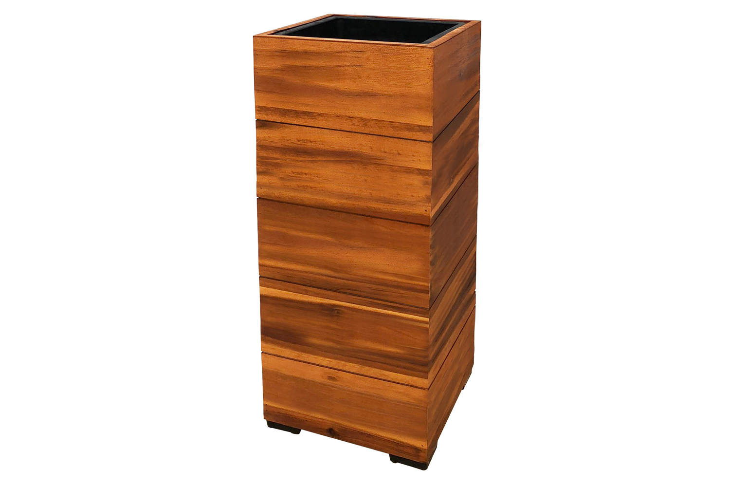 Kopie von Pflanzgefäß Colorado 1 Pflanzkasten Blumenkasten Akazienholz 28x62 cm mit Einsatz #1